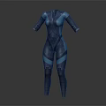 Black and Blue Long Sleeve Bodysuit with Color Block Fitted Sporty Design
