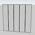 Modern White Wardrobe With Black Vertical Stripes And Minimalist Interior Design