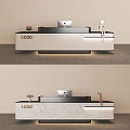 Modern minimalist reception desk 3d model