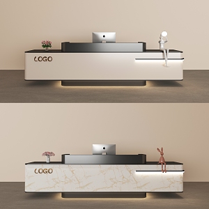 Modern minimalist reception desk 3d model