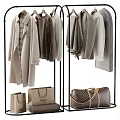 Trendy Fashion Shoes With Stylish Coats Sweaters And Designer Shopping Bags