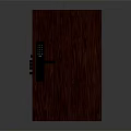 Modern Wooden Door With Electronic Keypad Lock And Black Handle