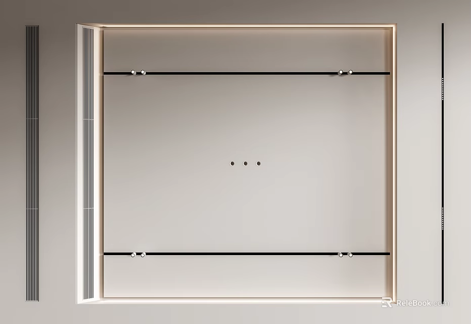 Modern Ceiling Design With Clean Lines Recessed Structure And Soft Lighting Features 3d model