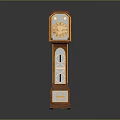 Vintage Wooden Grandfather Clock With Carved Details And Pendulum Design