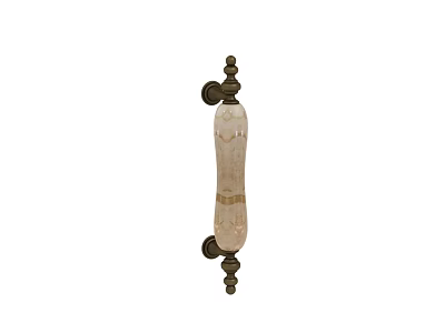 Elegant Vintage Marble Door Handle With Brass Decorative Accents And Classic Design 3d model