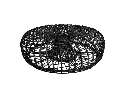 Black Woven Round Coffee Table with Modern Minimalist Design for Living Room 3d model