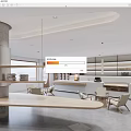 Modern Cafe Coffee Bar Cashier Console Reception Desk Cafe Table and Chair 3d model