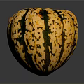 Vibrant Yellow Green Striped Speckled Pumpkin Fresh Organic Food Ingredient