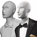 Models Showcasing Elegant White Wedding Dresses and Black Formal Tuxedo Suits