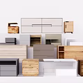 Different Wooden and Colored Bedside Tables with Drawers and Open Shelves for Modern Bedroom
