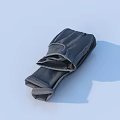 Gray Neatly Folded Pants Displayed On Light Blue Background Surface 3d model