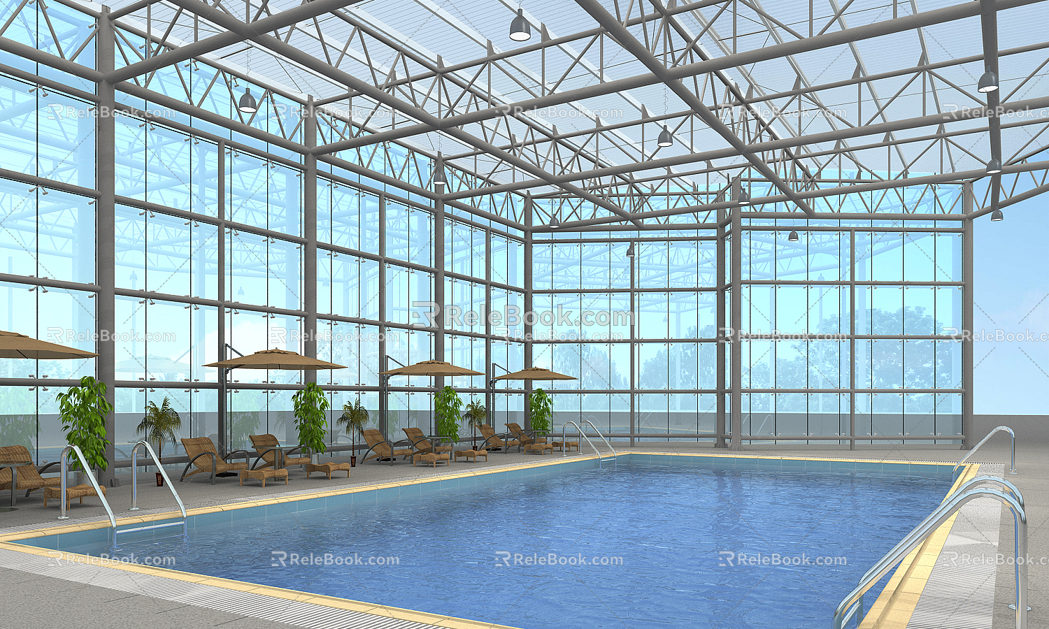 Indoor Swimming Pool Modern Swimming Pool 3d model