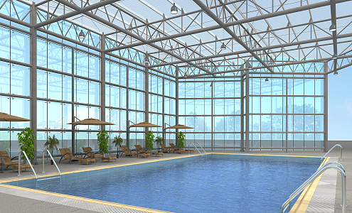 Indoor Swimming Pool Modern Swimming Pool 3d model