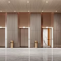 Modern Elevator Hallway Interior Design With Marble Walls And Digital 3d model