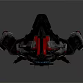 Sci-Fi Futuristic Spaceship With Complex Structure And Black Red Blue Accents 3d model