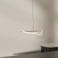 Desk and chandelier 3d model
