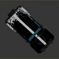 Rugged Off Road Car With Camouflage Pattern White Stripes Round Headlights And Large Tires