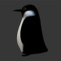 Cute Penguin With Black And White Feathers Standing On Gray Background 3d model