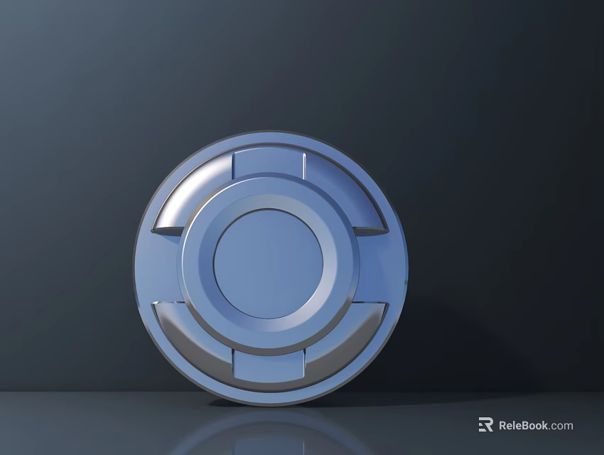 Main and Secondary Door Metallic Fitting in Blue Silver with Modern Shiny Finish 3d model 