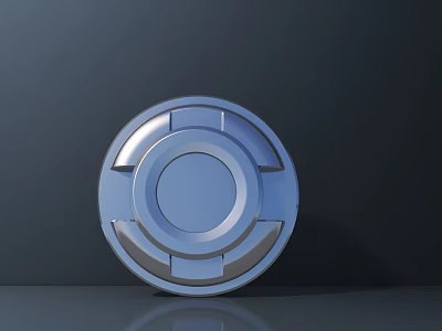 Main and Secondary Door Metallic Fitting in Blue Silver with Modern Shiny Finish 3d model
