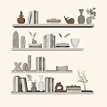 Modern Ornaments Combination Vase Book Ornaments Combination 3d model
