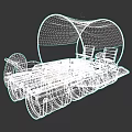 Rustic Handmade Wooden Boat with Tire Wooden Planks Barrels and Canvas Canopy