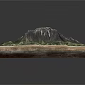 3D Square Terrain Model Featuring Mountain Peaks Green Vegetation And Valleys 3d model