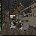 Elegant Private Dining Room With Long Wooden Table Comfortable Chairs And Decorative Paintings