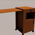 Wooden Medical Equipment Cart With Wheels Drawer Cabinet Door And Foldable Tabletop