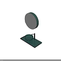 Elegant Teal Bathroom Sink With Circular Mirror Countertop And Modern Faucet