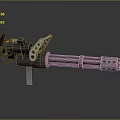 Browning Machine Gun Browning Gatling White Machine Gun Machine Gun Bullet Military 3d model