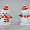 Game Movie Snowman Character With Red Scarf Orange Hat And Smiling Face