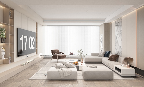 Modern Living Room Living Room Sofa Coffee Table 3d model