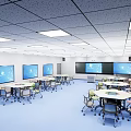 Modern classroom wisdom classroom 3d model