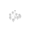 Elegant Modern Decorative Chandelier With Multiple White Lampshades And Metal Frame Design