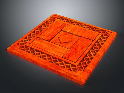 Durable Orange Square Metal Hardware Tool Storage Box With Geometric Hollow Design 3d model