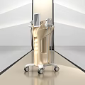 Gold White Modern Beauty Equipment With Display Screen And Rolling Cart