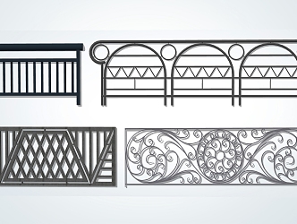 Modern Railing Iron Railing 3d model