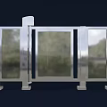 Modern Automatic Security Gate With Stainless Steel Frame And Glass Panels