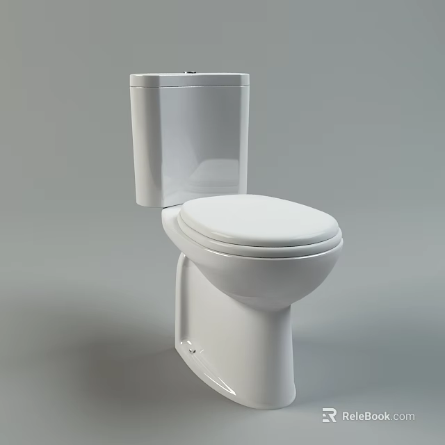 White Ceramic Modern Toilet With Sleek Design And Comfortable Seat 3d model 