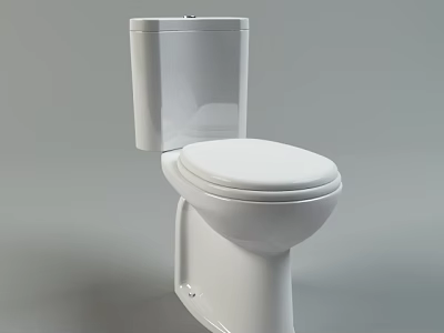 White Ceramic Modern Toilet With Sleek Design And Comfortable Seat 3d model