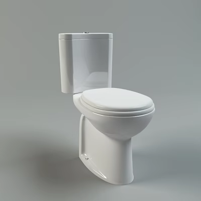 White Ceramic Modern Toilet With Sleek Design And Comfortable Seat 3d model
