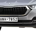Silver Skoda Station Wagon Car With Stylish Headlights And Wheels