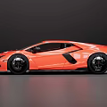 Red Lamborghini Sports Car With Modern Sleek Exterior And Black Wheels