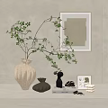 Modern Ornaments Combination Desktop Ornaments Vase Books 3d model