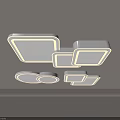 Modern Ceiling Lights With Circular And Square Shapes And Illuminated Edges 3d model