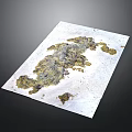 White Paper With Yellow Green Spots And Textured Pattern On Dark Background