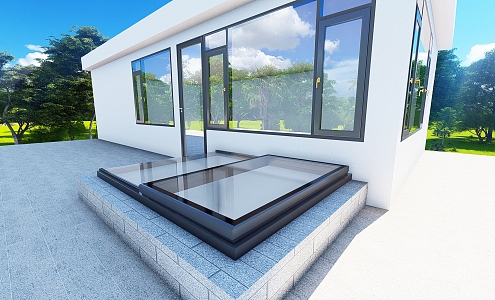 Skylight of lighting well of self-built house 3d model