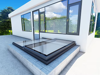 Skylight of lighting well of self-built house 3d model