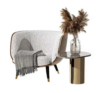 Light Luxury Sofa Chair Leisure Chair 3d model